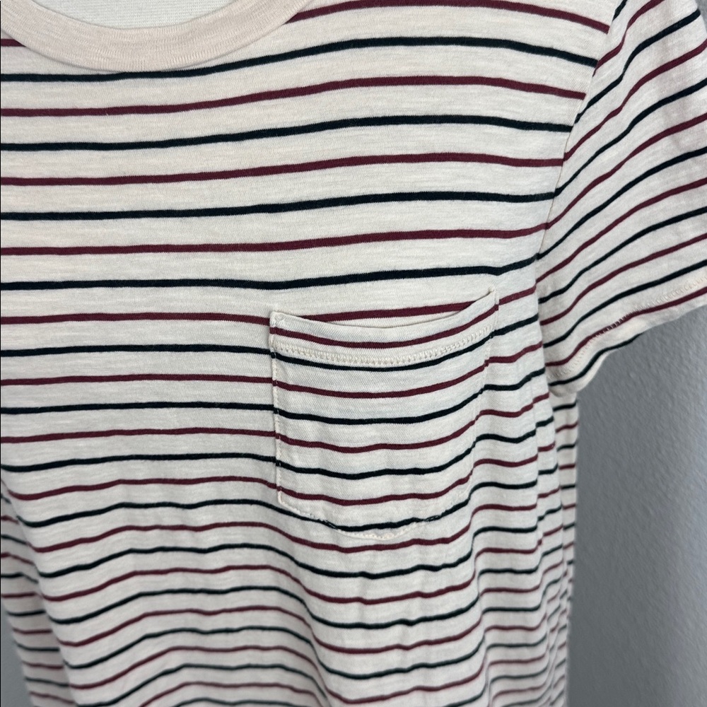 Madewell Striped Pocket Tee, Sz XL - Picture 2 of 9